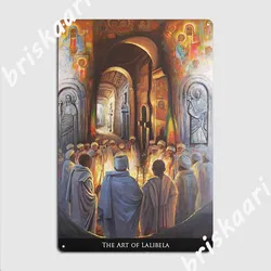 Lalibela Ethiopia Ethiopian Painting Metal Plaque Poster Classic Cinema Living Room Wall Plaque Cave pub Tin sign Poster