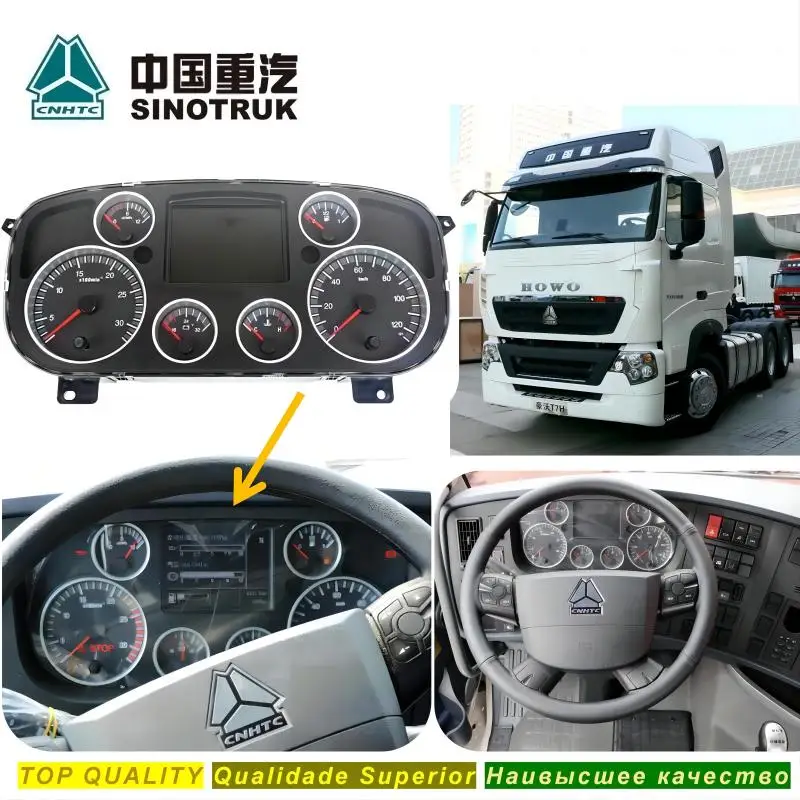 

Original Quality SINOTRUK HOWO T7H Truck Parts Dashboard Assembly WG9918581111 HOWO T7H Combination Instrument For HOWO Parts