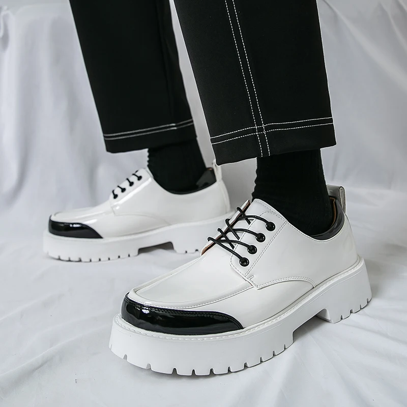 

Модные мужские кожаные оксфорды на толстой подошве, классическая кожаная повседневная обувь в британском стиле, высококачественная мужская городская элегантная обувь