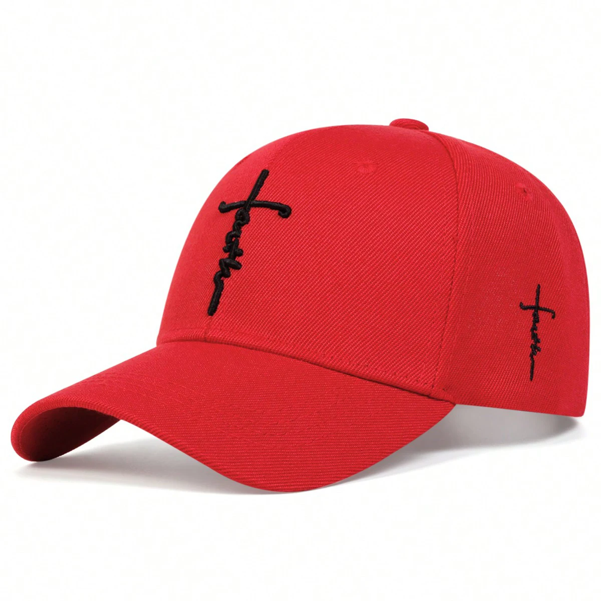 2-teiliges Unisex Baseballkappen-Set mit Kreuz-Stickerei für Frühling und Herbst, Verstellbare Outdoor-Freizeithüte, Dad Hat und Sonnenschutzhut Kombi-Set – Detail 7