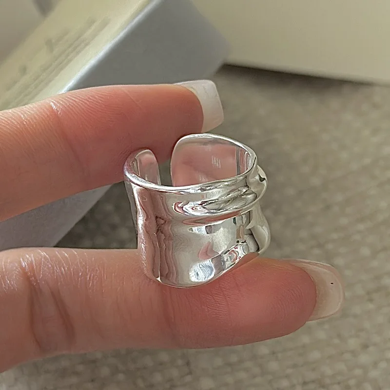 

CHOZON S925 твердое серебро широкое кольцо корейский винтажный оптовый комплект ювелирных изделий для женщин