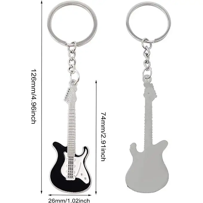 Creative Guitar Keychain Mini Bass Key Ring Instrument Keychains For Music Lovers Women Fashion Bag Pendants