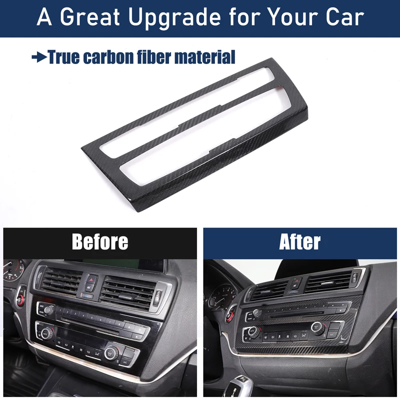 For BMW 1 2 Series F20 F21 F22 F23 2012-2016 Real Carbon Fiber Central Control Air Conditioning Mode Button Frame Trim Sticker
