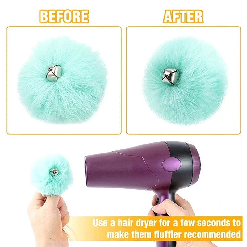 

10-компонентные помпоны для роликовых коньков с колокольчиками — помпоны для роликовых коньков диаметром 3,1 дюйма, нечеткие (5 цветов)