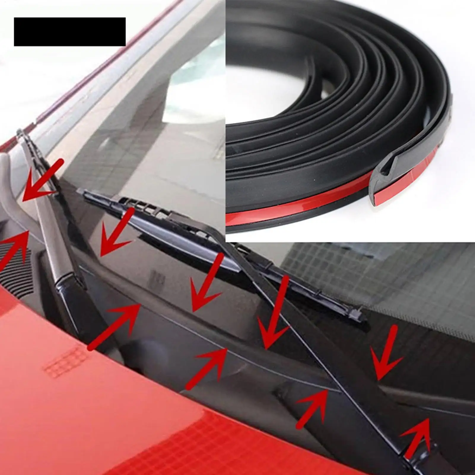 2m Car Seals Edge Sealing Strips Rubber Auto Roof Windshield Sealant Protector Strip Window Seals Noise Insulation
