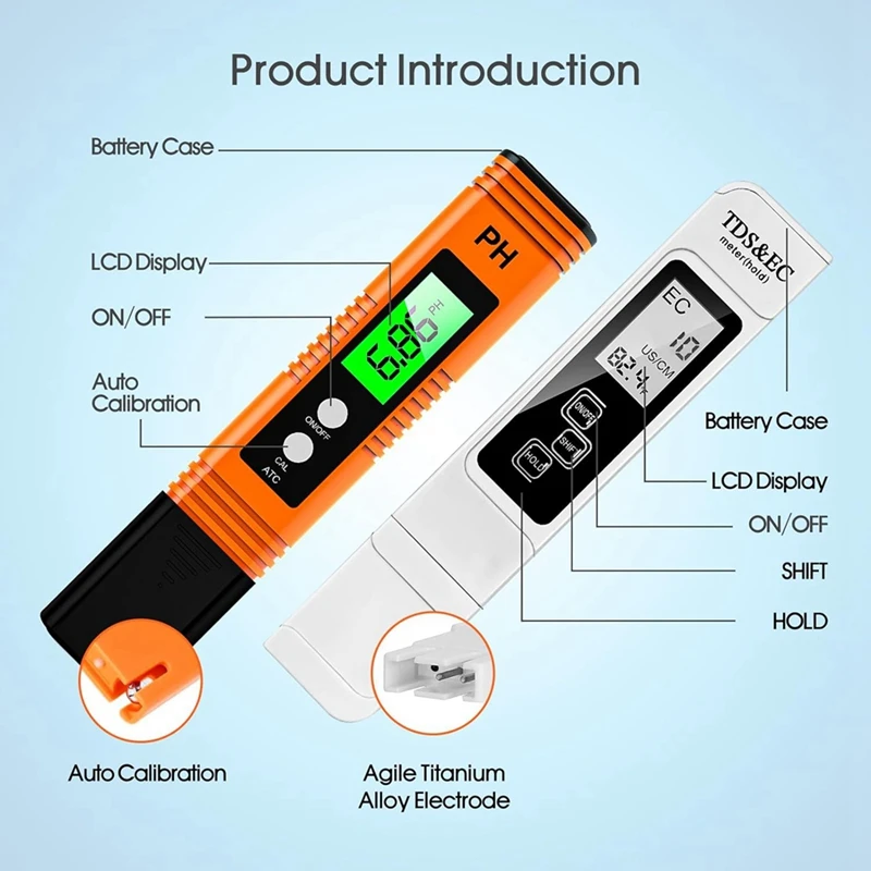 LICG Water Testing Kit:TDS Meter,PH Pens,Mineral Content-Accurate, Smart Chip Technology For Hydroponics, Household Drinking