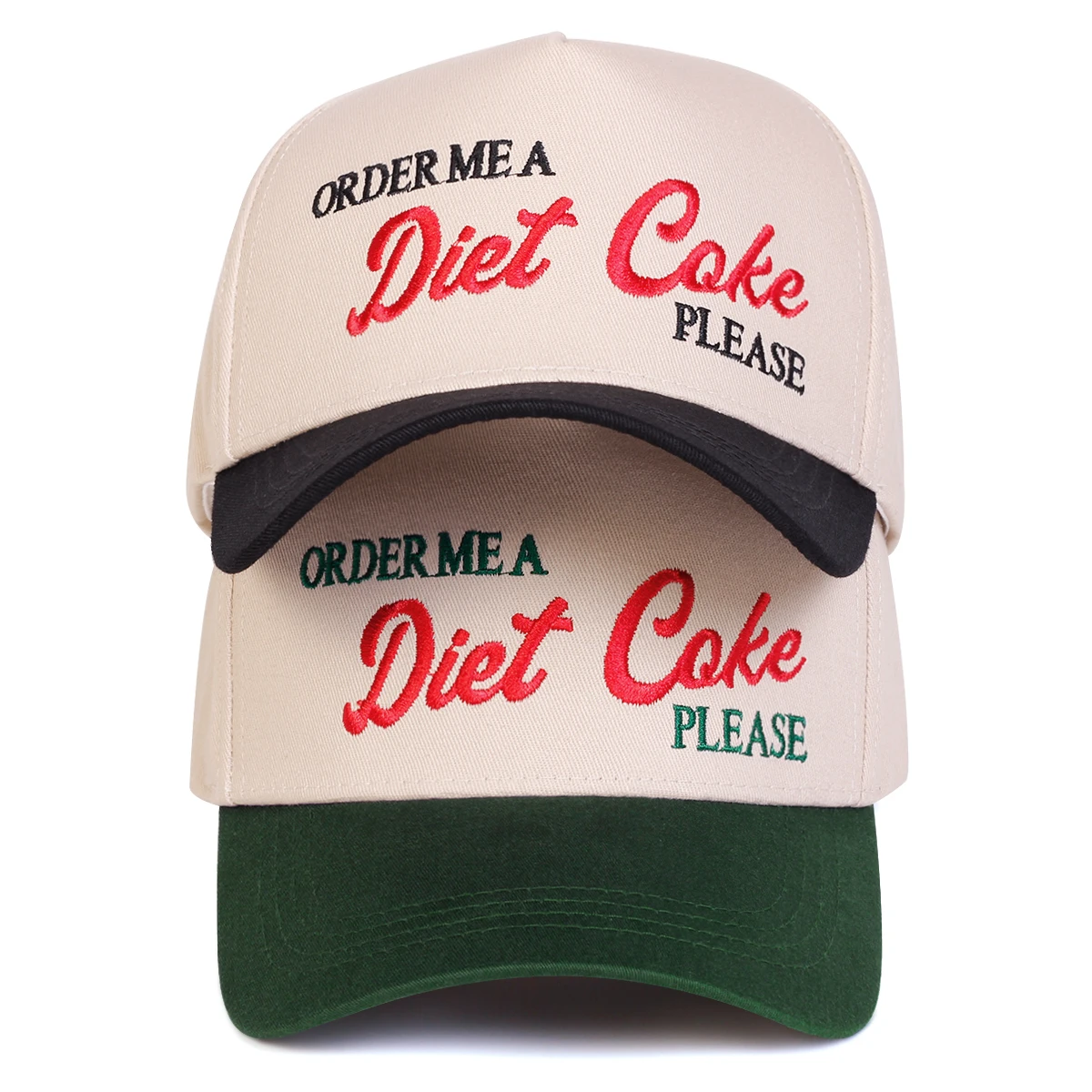 Unisex DIET COKE Baseballkappen mit Buchstabenstickerei, Frühling und Herbst, verstellbare Freizeithüte für den Außenbereich, Sonnenschutzhut, Sportkappe – Detail 1