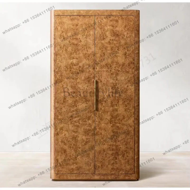 YJ American Bark Wardrobe Modern French Cabinet Locker Modern Simple Locker Glass Door Bookcase