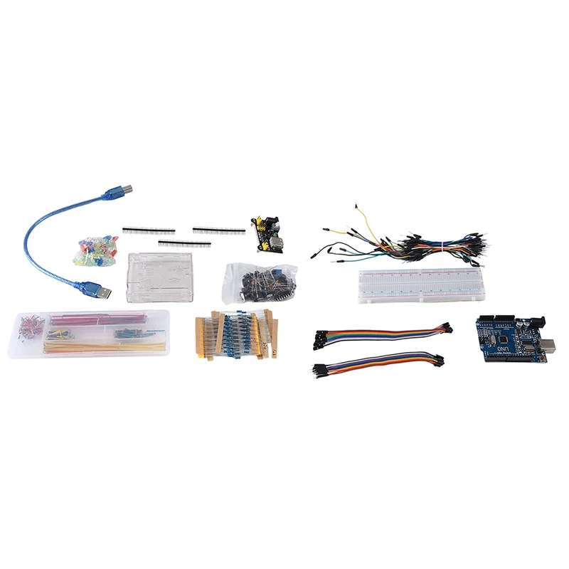 830 Hole Breadboard R3 Component Kit With Motherboard Breadboard Cable Resistor Capacitor Easy To Remove