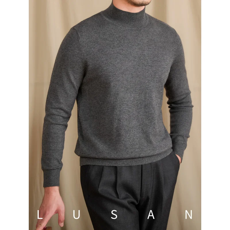 

Mr. Lu San британский итальянский стиль джентльменский шерстяной полуводолазка с длинными рукавами свитер в стиле ретро повседневный теплый вязаный свитер модные мужские