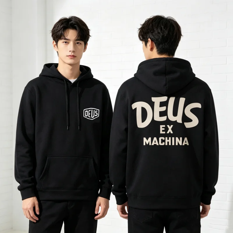 Бренд DEUS EX MACHINA, новый американский свитер с графическим принтом в стиле Harajuku, винтажный, модный, повседневный, спортивный, с капюшоном, размеры M-5XL