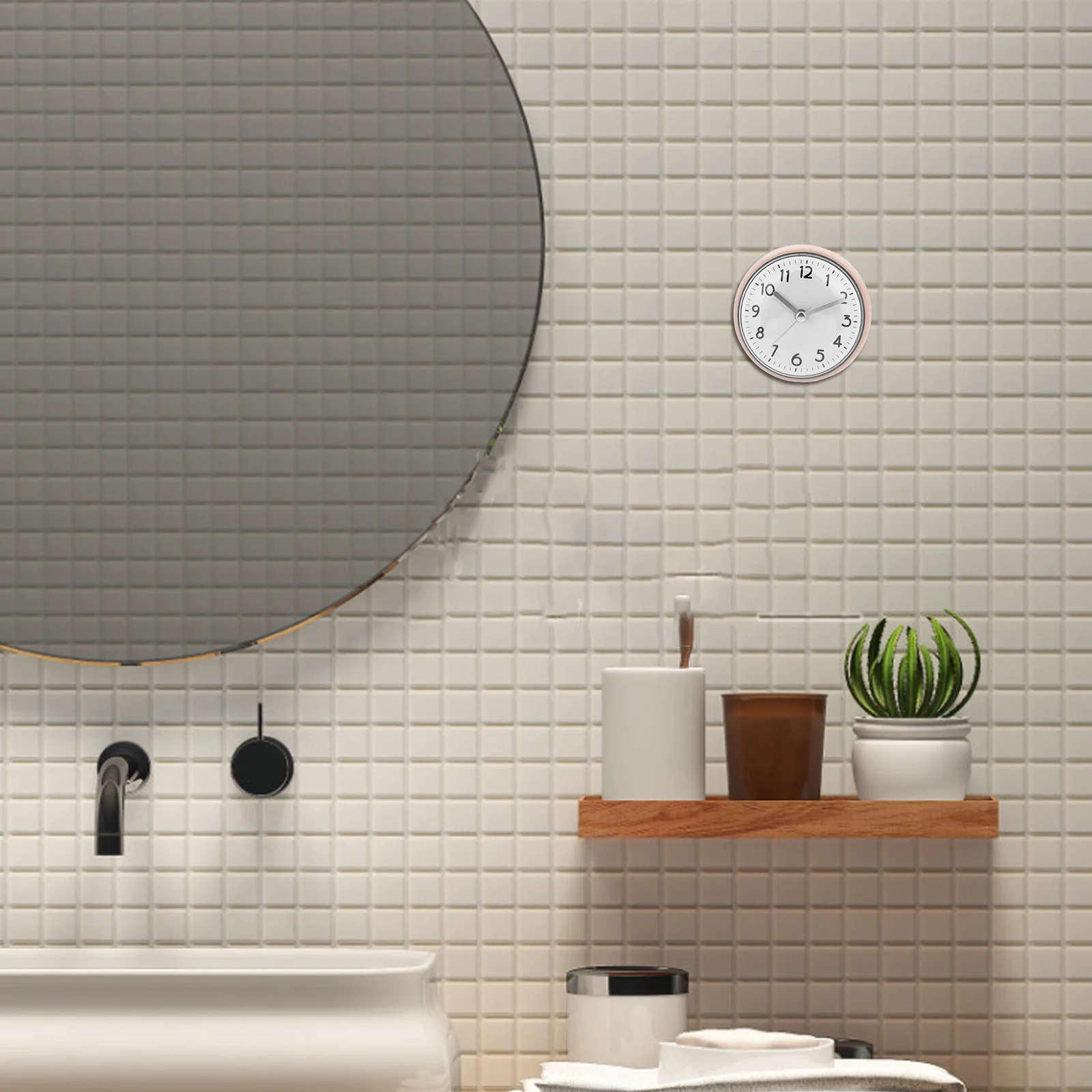 

Waterproof Shower Clock With Suction Cup For Bathroom Wall Mount Decorative Timepiece Suitable High Humidity Rooms