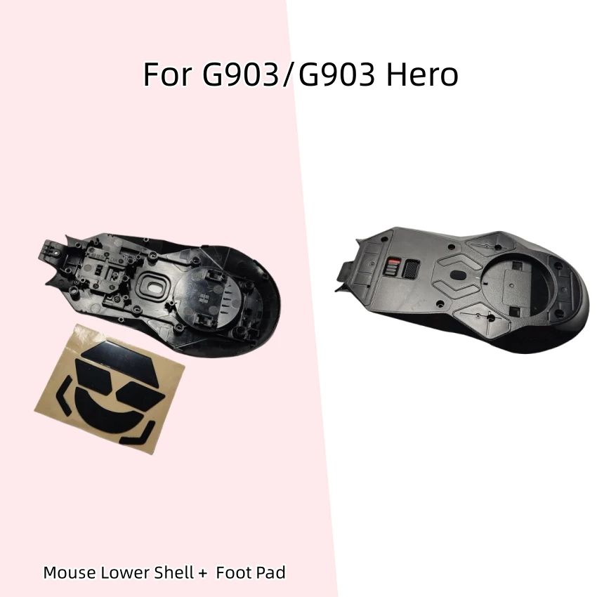

For G903/G903 Hero Wireless Mouse Lower Shell + Foot Pad Mouse Replacement Accessories
