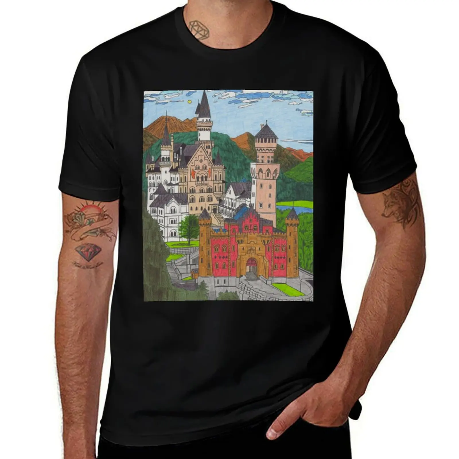

t for t Castle designer Neuschwanstein 100% shirts shirts cotton t shirt T-Shirt man man
