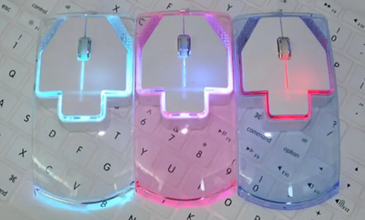 New Creative 2.4GHz Wireless Ultra-thin Transparent 1000DPI Optical Luminous Mouse for PC Desktop Laptop Notebook