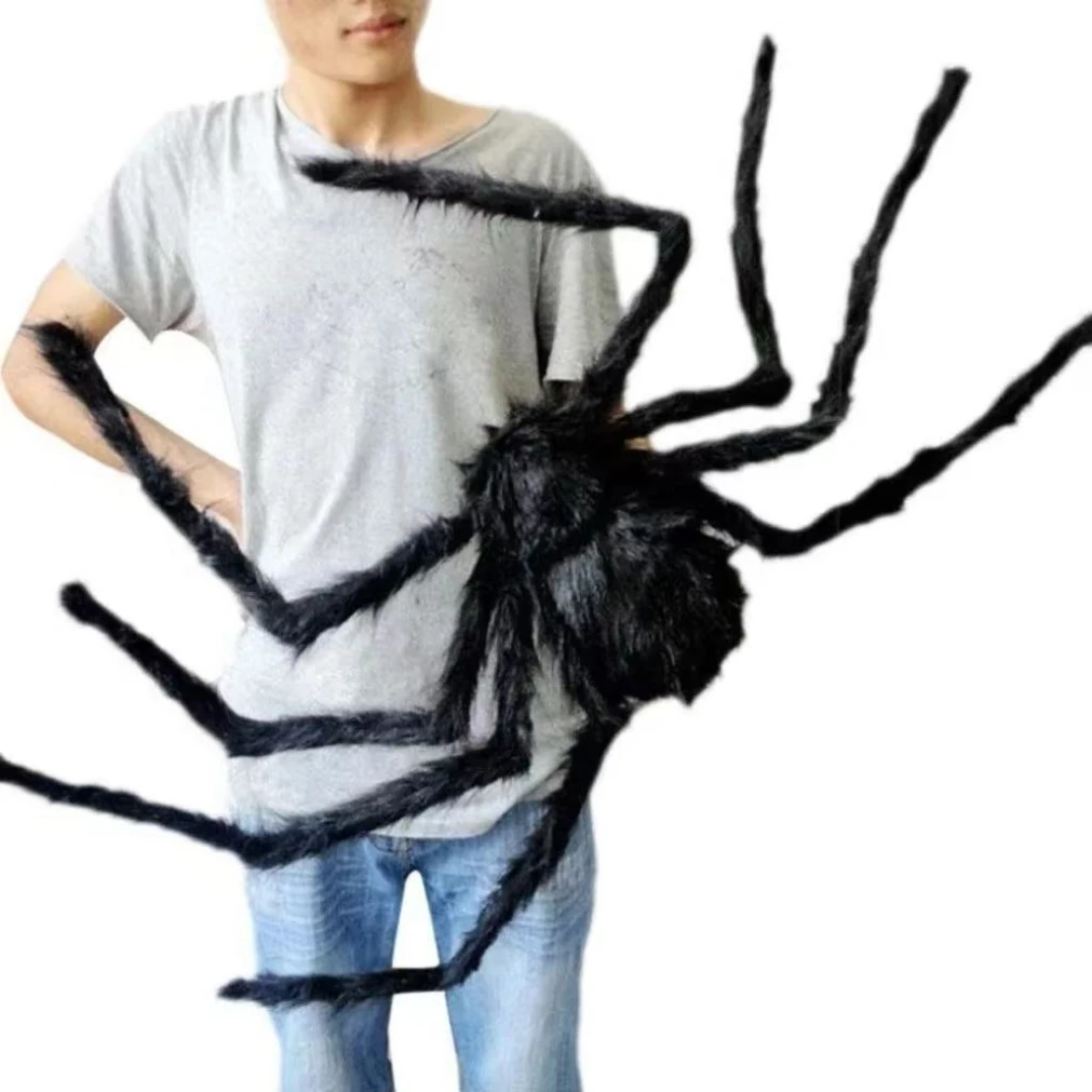 هالوين كبير أفخم العنكبوت الرعب هالوين الديكور الطرف الدعامة في الهواء الطلق العنكبوت العملاق ديكور 30-200 سنتيمتر غرفة المزحة العنكبوت الأسود