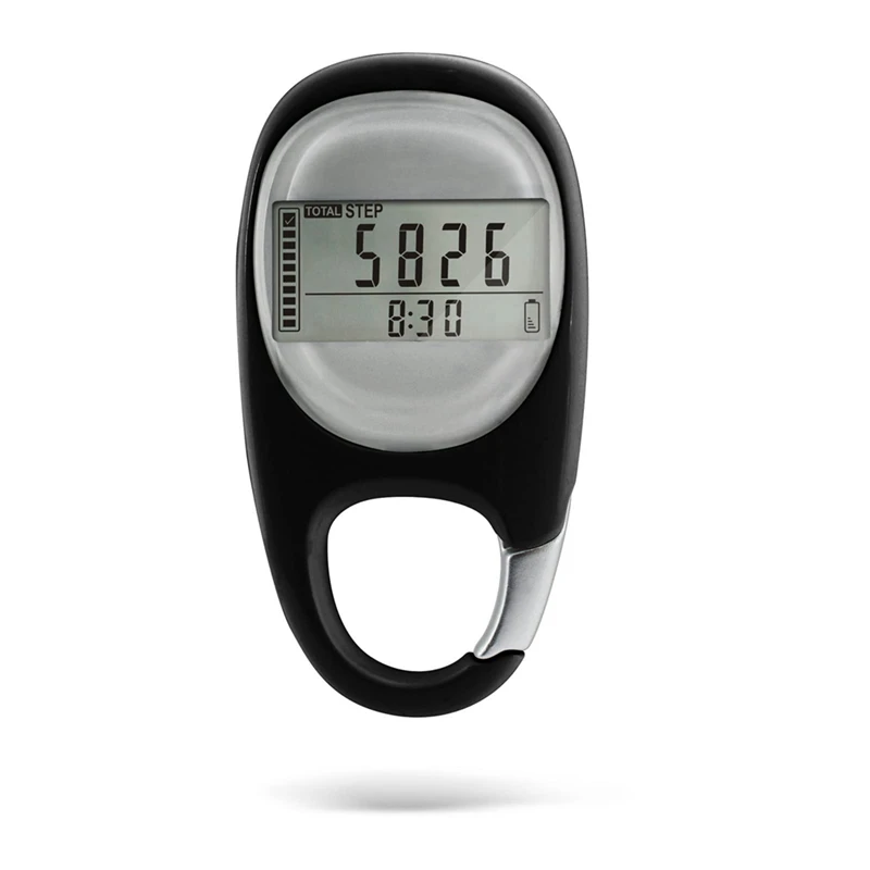 Pedometer For Walking, Portable Walking Pedometer 3D Step Counter, Simple Electronic Steps Tracker With Carabiner Durable