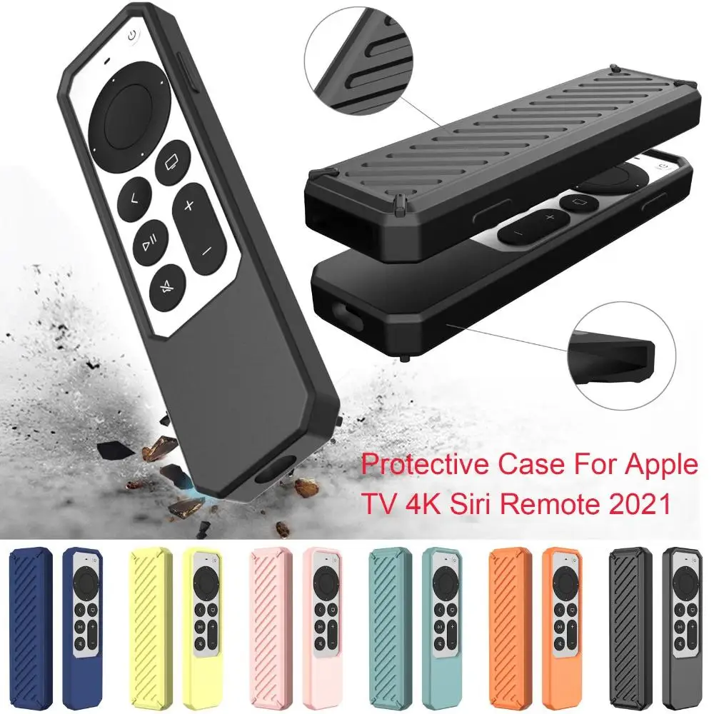 Soft Shell Silicone Cover Remote Control Skin Protective Case Remote Controller Protector For Apple TV 4K Siri Remote 2021