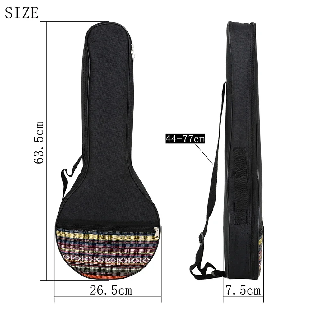 Borsa da trasporto in cotone per banjo a 4 corde, custodia per accessori per strumenti musicali, zaino per ukulele banjo