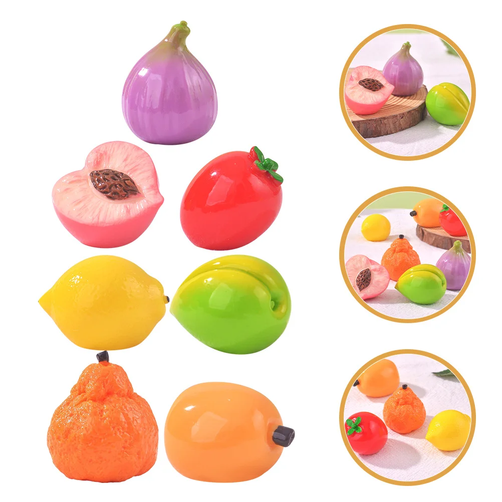 

14Pcs Artificial Fruits Exquisite Miniature Fruit Ornaments for Home Office Decor and DIY Projects Realistic Fruit Vegetables