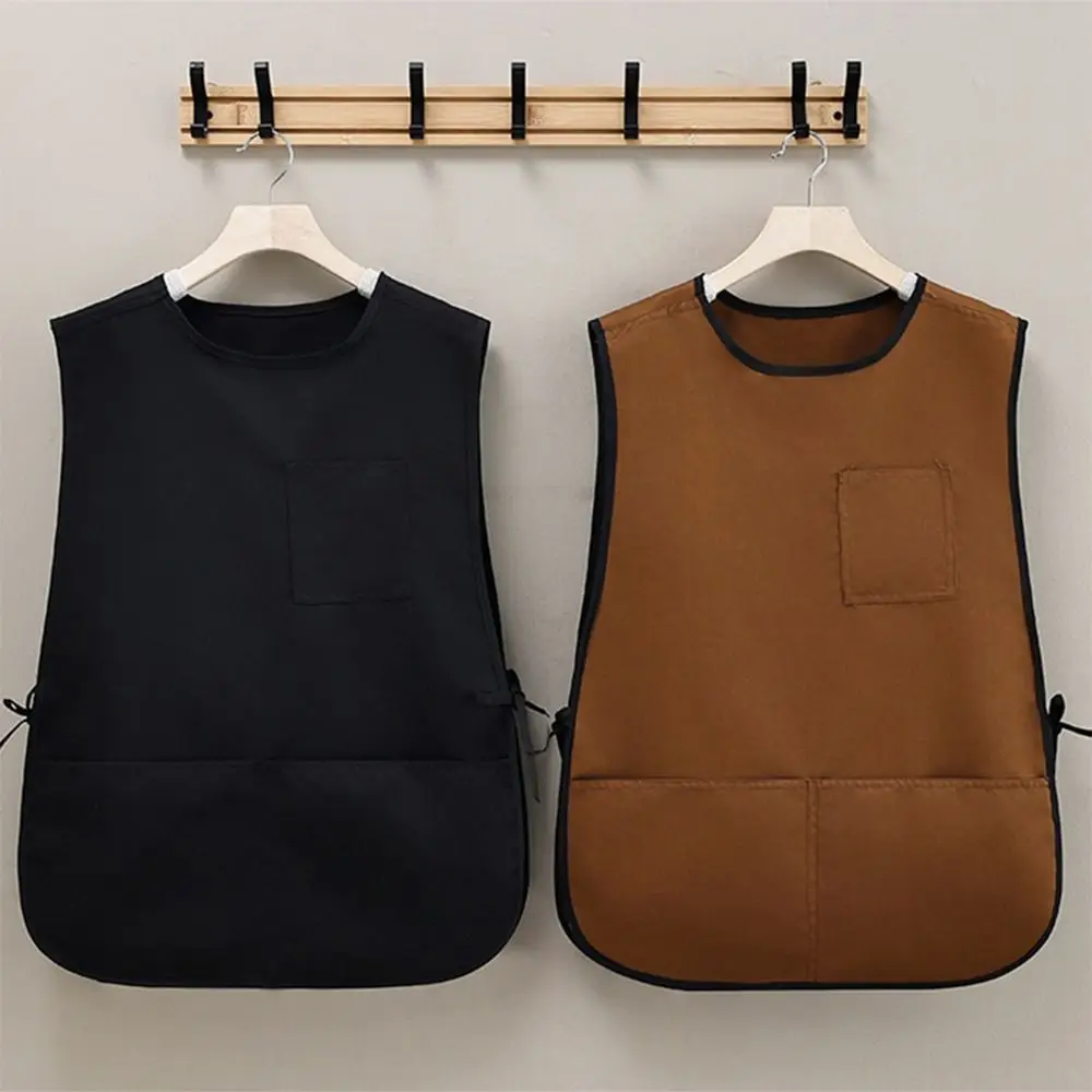 סינר בישול עמיד למים סינר ניילון עמיד למים עם כיסים למטבח עיצוב אפודה כתם עמיד-אפוד עבור ציור מוצק