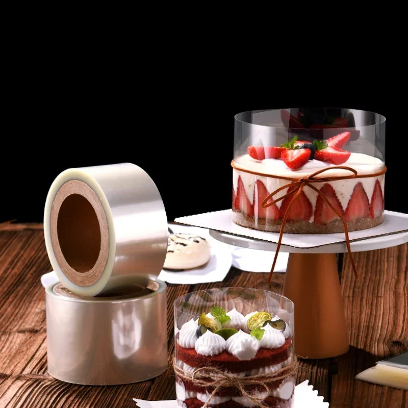 1PC 210m Transparent Mousse Cake Surrounding Edge Plastic Side Membrane 6cm Width Bounded Pastry Decorating Tools