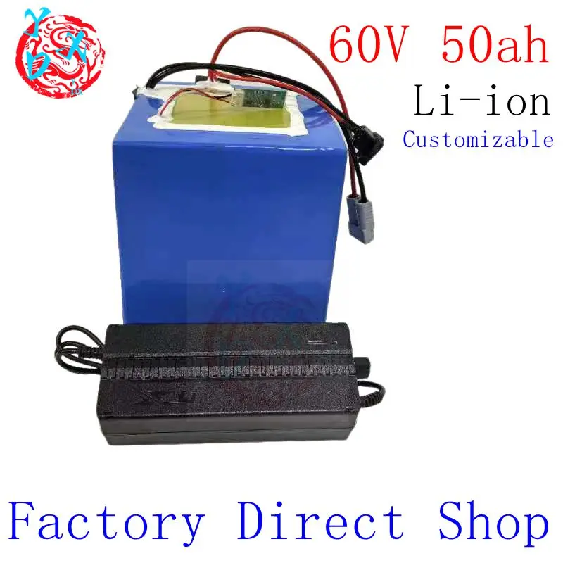 Lithium 60V 50Ah li ion battery pack with BMS for 4800w welectric scooter power supply motorcycle energy storage +5A charger