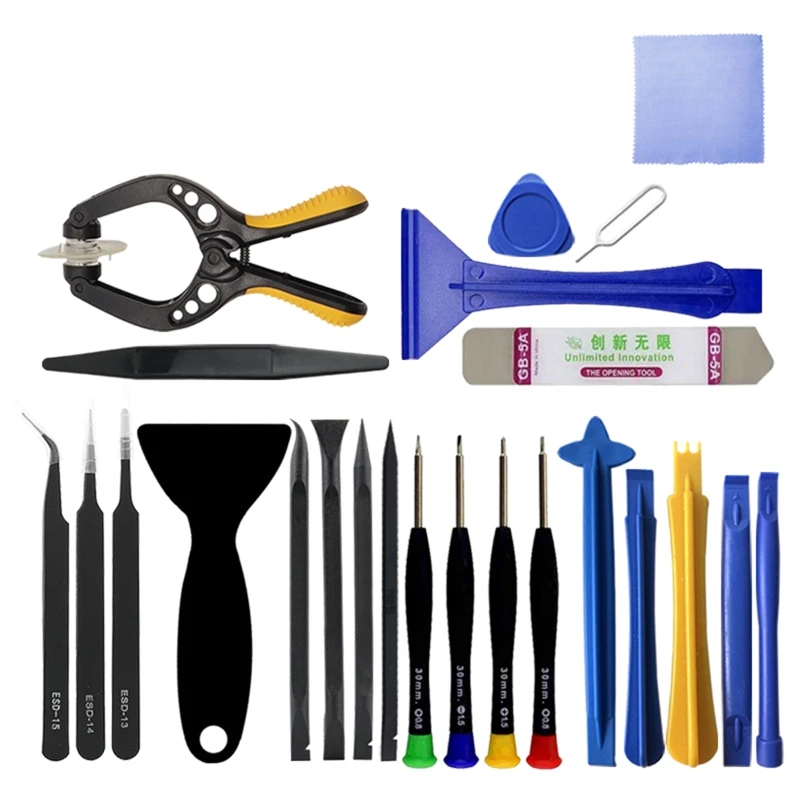 24 in 1 Mobile Phone Repair Tools Kit Spudger Pry Opening Tool Tweezers Screwdriver Set Hand Tools Set for Drop Shipping