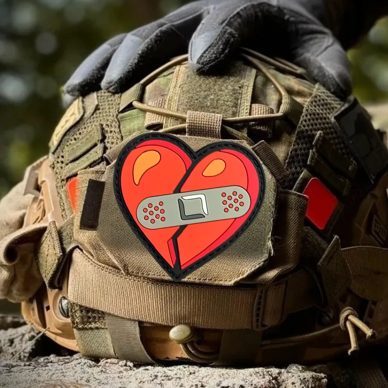 

Tactical Patches for Clothing Broken Love Hook&Loop Band-Aid Morale Badge PVC Military Armbands Backpack Sticker Decoration