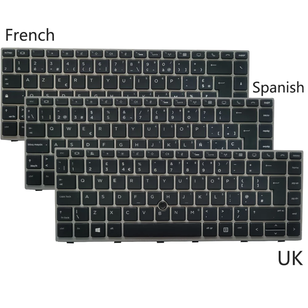 New Backlit UK/French/Spansih Keyboard For HP EliteBook 840 G5 846 G5 745 G5 English/FR/SP With Pointing Stick With Backlight