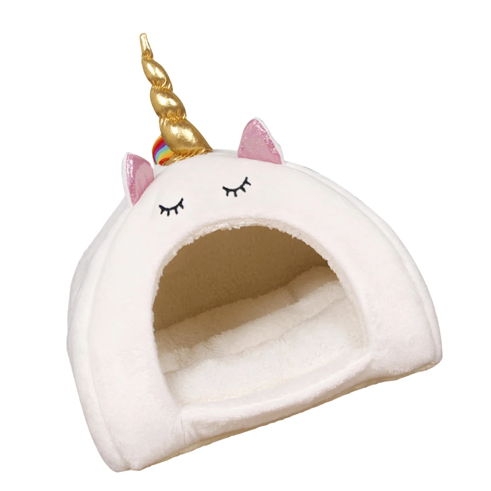 

Warm Pet Nest For Hamster Squirrel Mice Unicorn Shape Small Animal Bed Winter Sleeping House Soft Floor Couch Travel Car