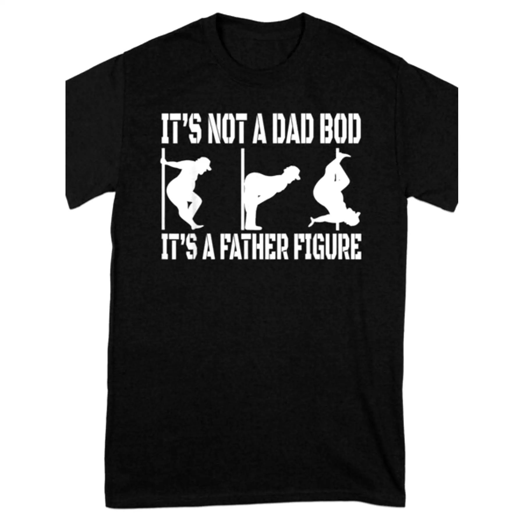 

T - shirt with a Hilarious Dad Joke: 'It's Not a Dad Bod - It's a Father Figure' with Playful Silhouettes
