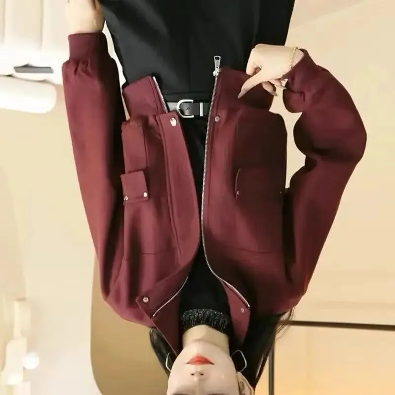 

Высококачественная короткая куртка-стойка, женская весенне-осенняя новинка 2025 года, пальто в западном стиле, тонкая верхняя одежда, женское повседневное пальто, женские топы