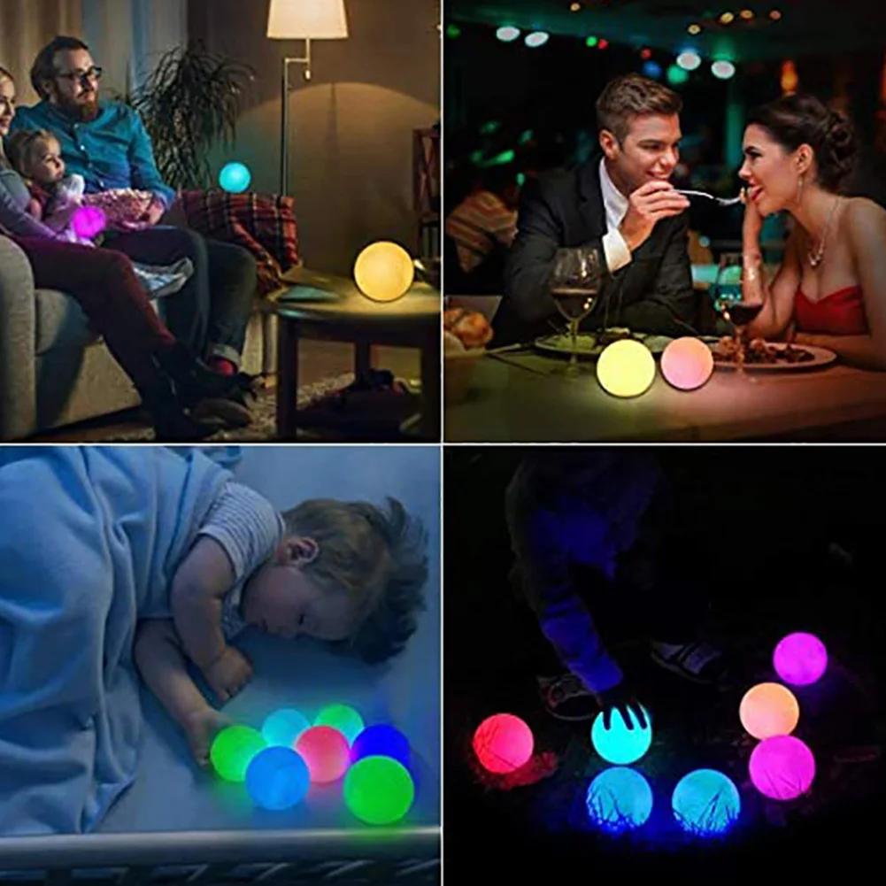 Led light up bolas de golfe brilhantes coloridas e duráveis luz noturna redonda treinamento noite bola de golfe fluorescente piscina lâmpada luminosa