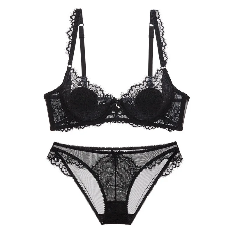 Ladies Set French Lace Girls Underwear Thin Summer Push-up Bra Pure Desire Sexy Bra Underwear Two-piece Set