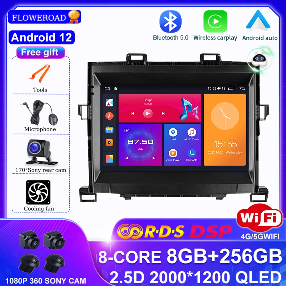 

Android 12 For Toyota Alphard H20 2008 - 2014 Car Radio Multimedia Video Player Navigation GPS Carplay Auto No 2din 2 din dvd