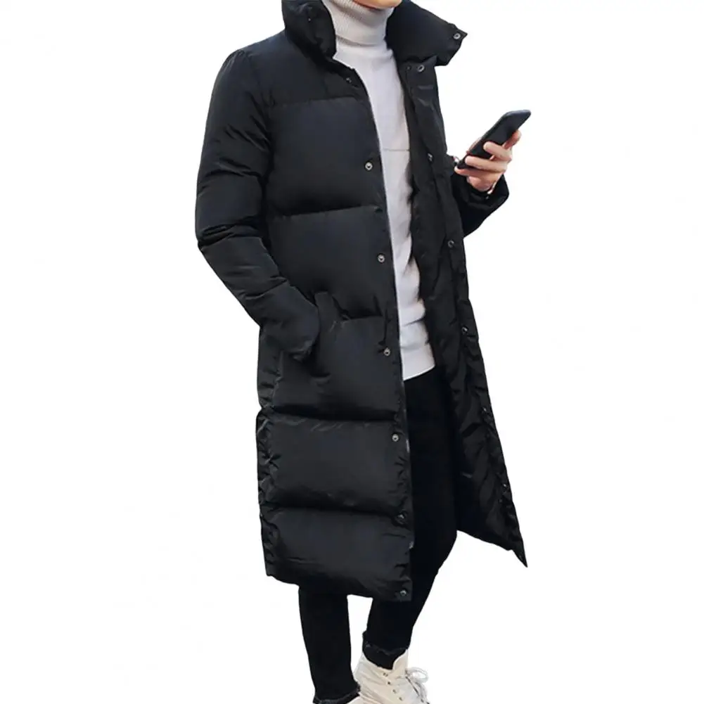 Trendy  Men Coat Male Thicken Cotton Padded Windbreaker Single Breasted Winter Men Jacket for Daily Wear