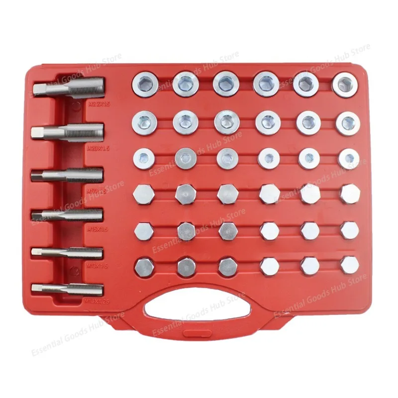 

114-piece oil pan drain plug thread repair tool, auto repair tool M13-22 car threading and tapping tool