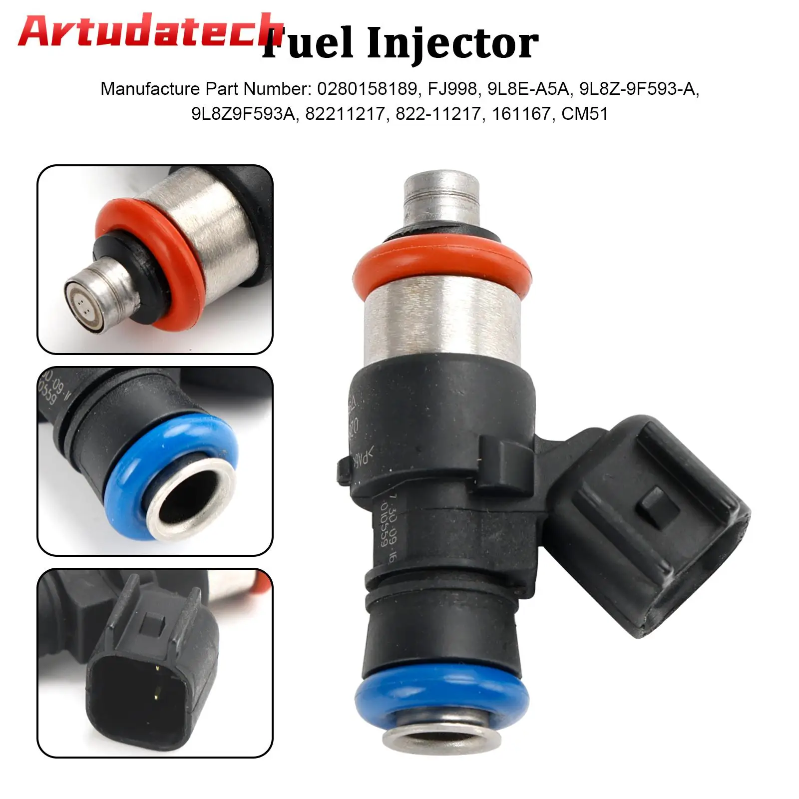 

Artudatech 1PCS Fuel Injector 0280158189 Fit Ford Escape Fusion Fit Mazda 3.0L V6