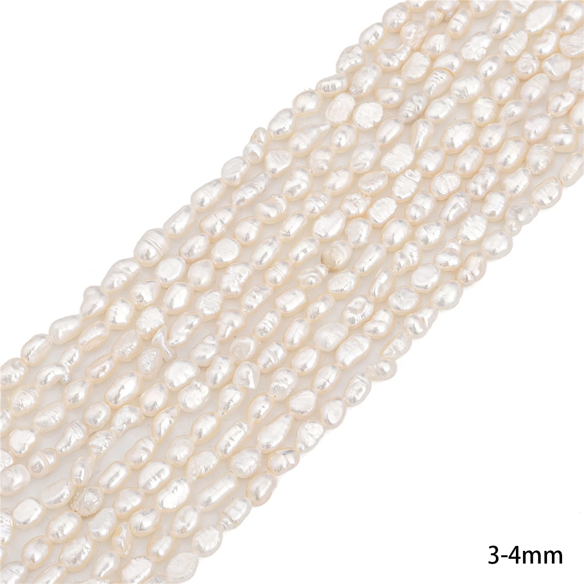 3-4mm A Threaded Rice Shaped Pearls Natural Freshwater Pearls Spacer Beads for Jewelry Making DIY Necklace Bracelet Accessories image 4