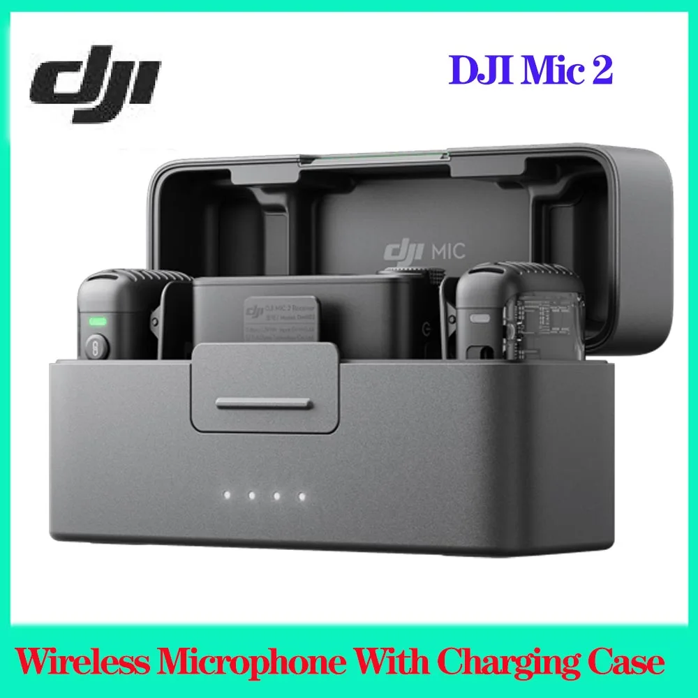 

Mic 2 For DJI Wireless Microphone 250m Duo/Solo Mic Receiver Transmitter With Charging Case For Interview Vlog Live Streaming