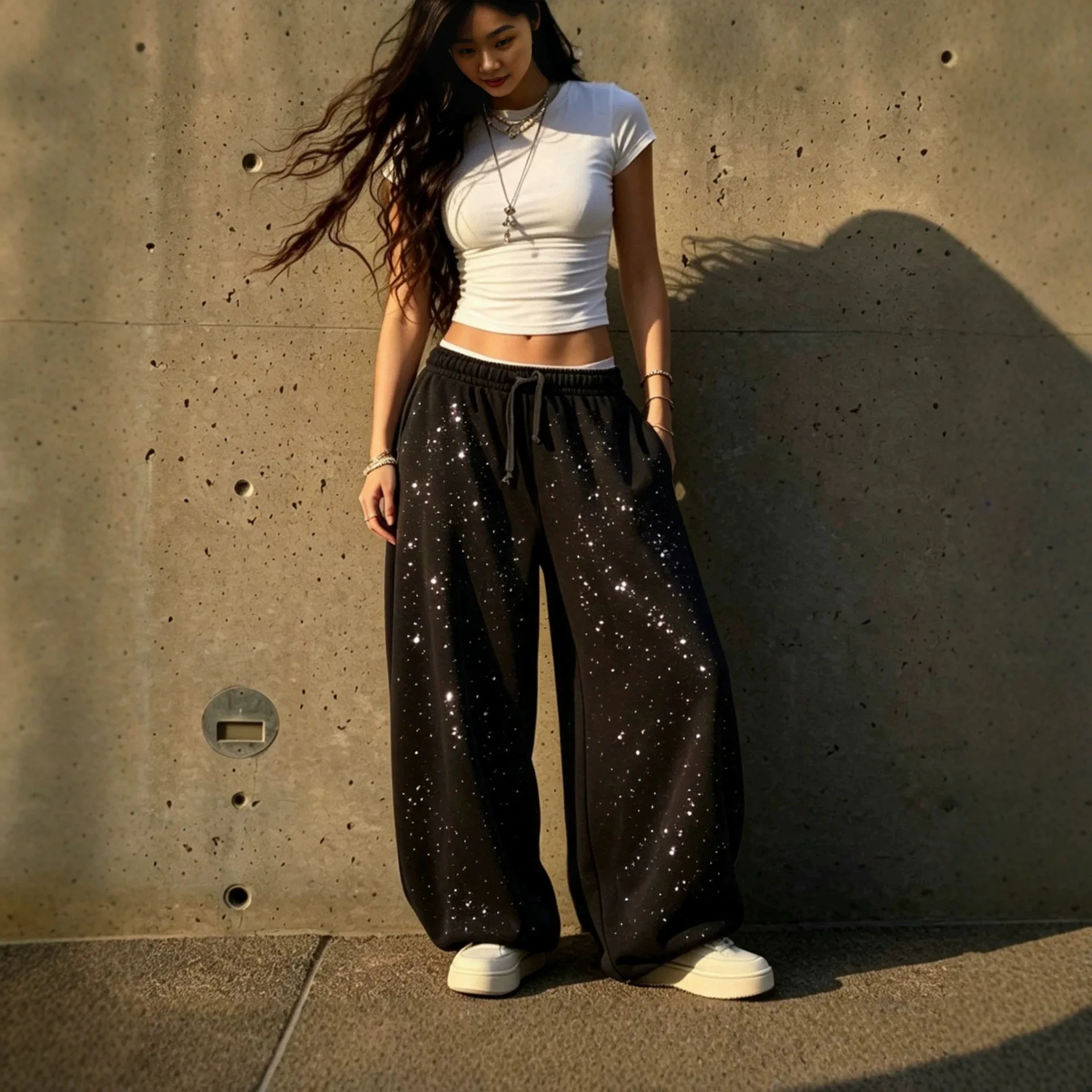 Women's Drawstring Decor Casual Loose Long Pants Loose Fit Stylish Comfortable Trendy Versatile Commuter Casual Daily Wear Pants