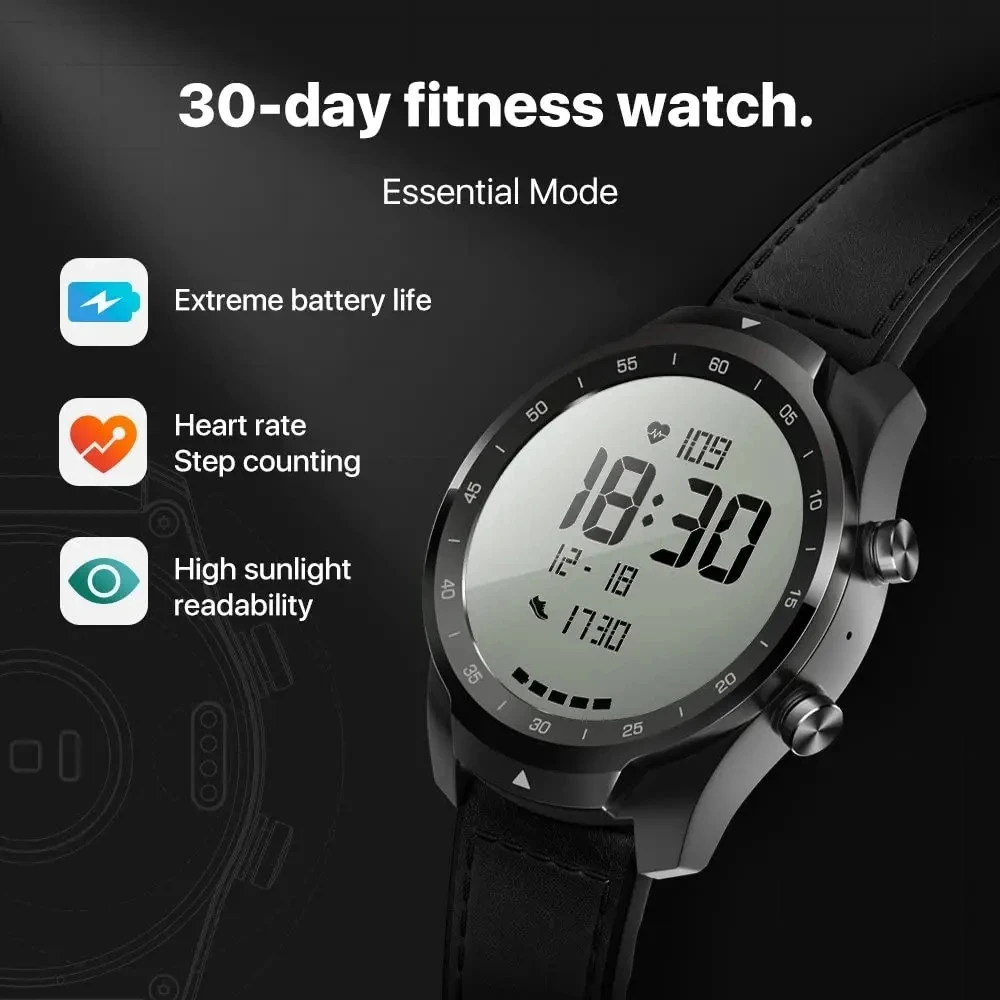 TicSmartwatch Pro Wear OS 512M Watch for iOS Android Dual-display Google Payment Built-in GPS IP68 Waterproof Display Machine