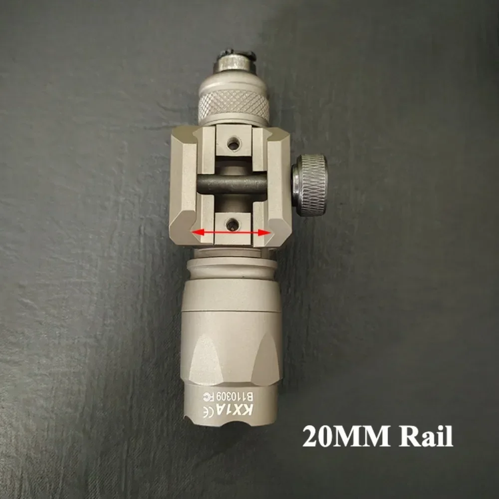 전술용 M300B M600B LED 손전등 업그레이드 메탈 스트로브 라이트 총 액세서리 20mm 레일 호환 사냥용 토치 압력 스위치 포함