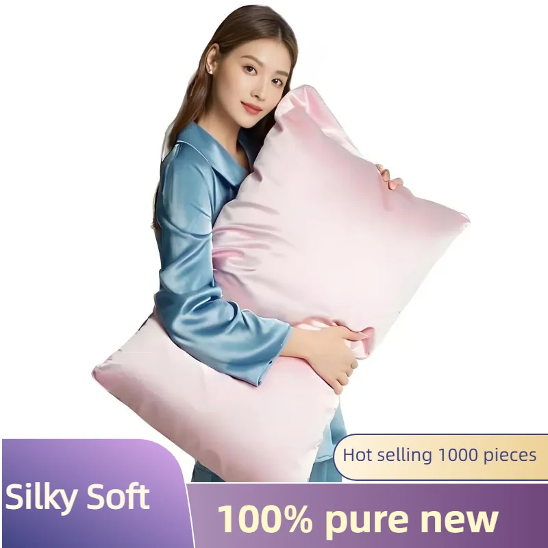 1/2 Stück Satin-Seiden-Kissenbezug für Haare und Haut, Korallen-Kissenbezüge, Standardgröße, Set superweicher Kissenbezug für Zuhause, pflegeleicht – Detail 3