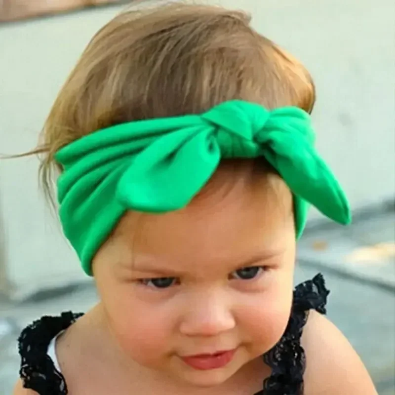 Diadema de nailon para bebé, turbante suave con lazo de conejo, bandas elásticas para el pelo, accesorios para el cabello infantil, 1 unidad