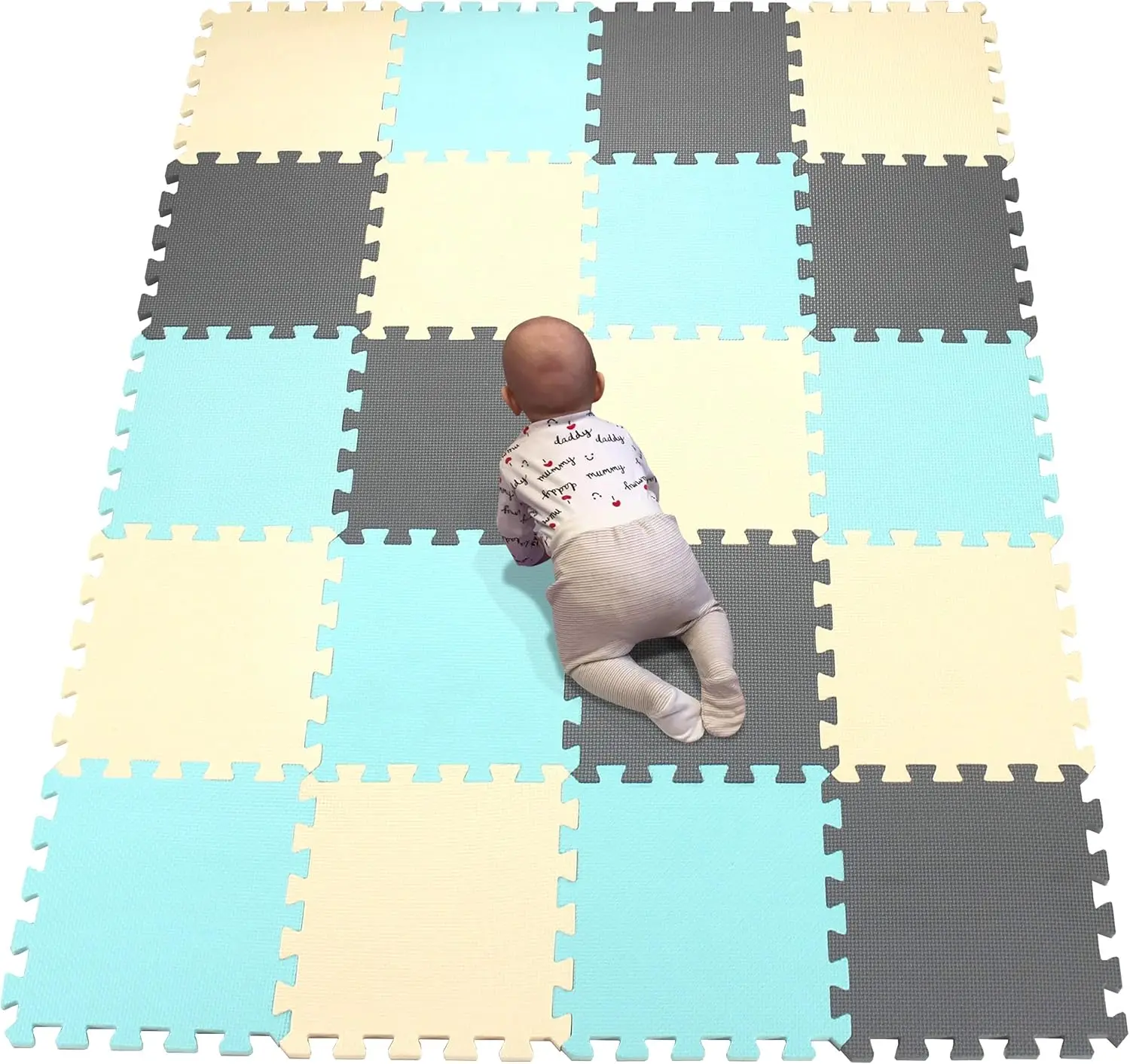 EVA Foam Activity Play Mat Floor Tiles *Sale* Green Beige Gray