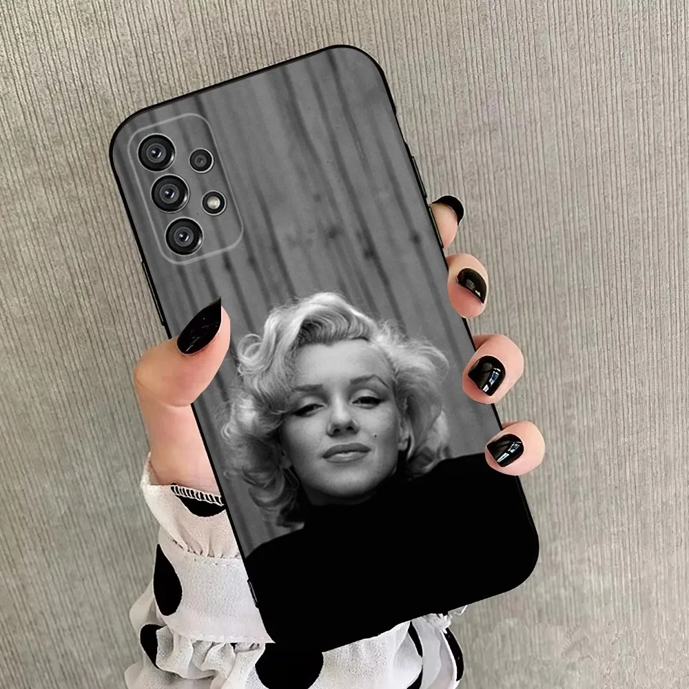 Custodia per telefono sexy M-Marilyn M-Monroe per Samsung Galaxy A20, A21s, A22, A31, A32, A52, A53, A72,73, A80, A91 Cover morbida nera