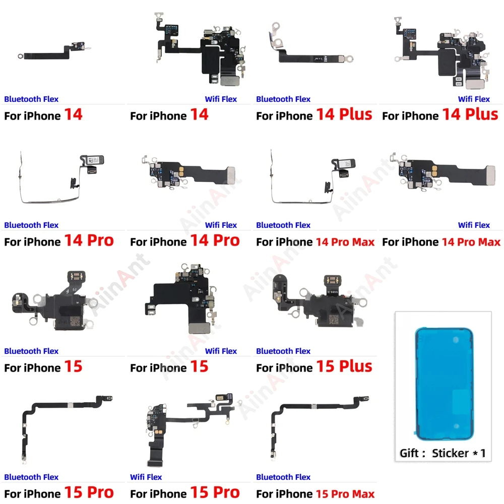 

100% тестовая сотовая антенна Bluetooth GPS NFC WI-FI сигнал Wi-Fi гибкий кабель для iPhone 14 15 Pro Max Plus mini с наклейкой