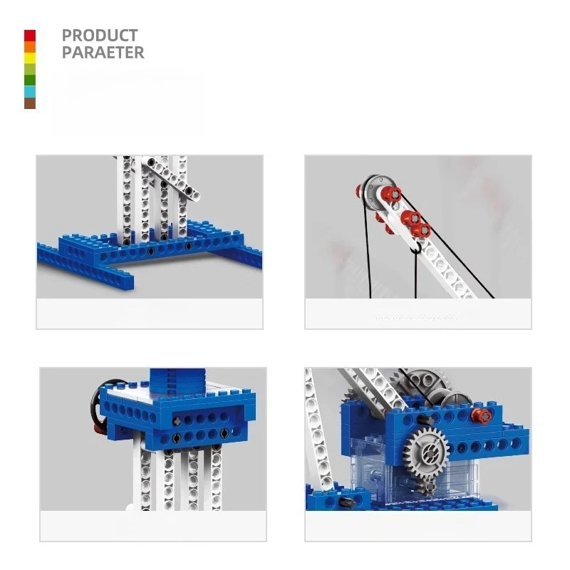 SEMBO-grúa mecánica de potencia, bloques de construcción creativos hechos a mano, vehículo de ingeniería ensamblado, engranaje, rompecabezas, juguete, modelo, regalo de cumpleaños